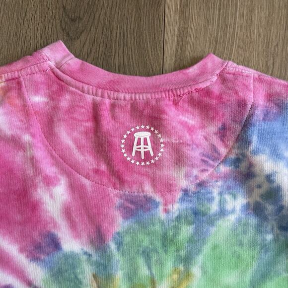 Hungover Barstool Sports Pink Tie Dye Logo Pullover Crew Neck Sweatshirt Medium - Picture 9 of 9